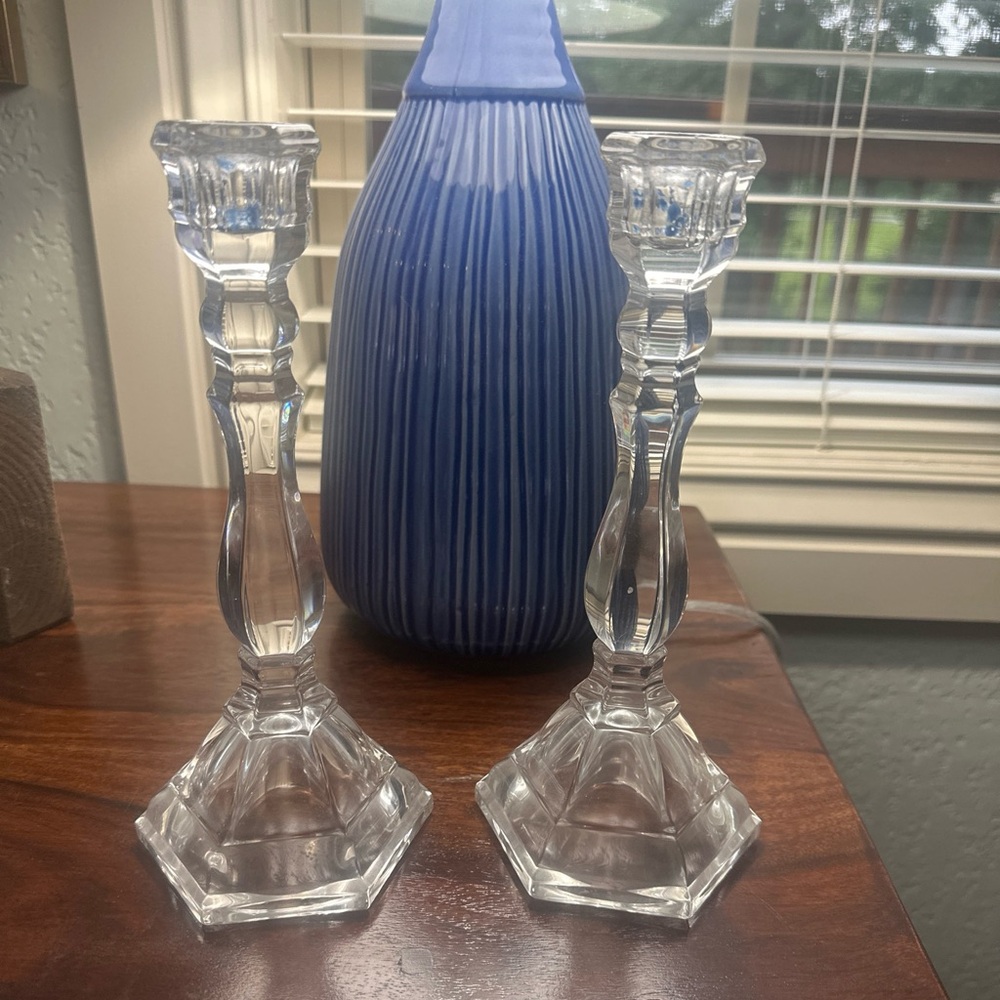 2005 Tiffany’s crystal Candlesticks-never used